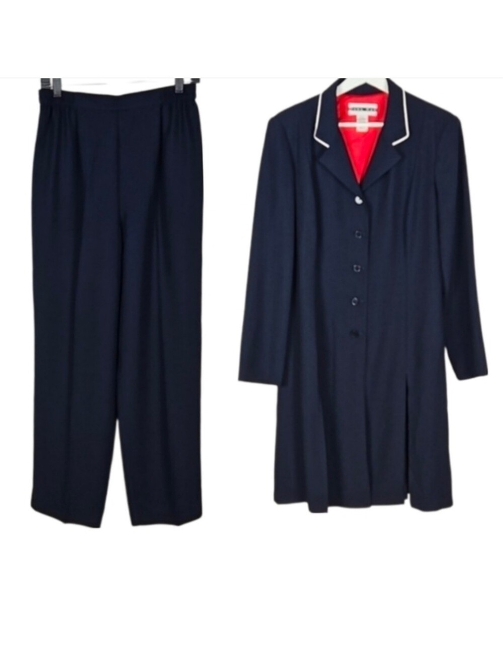 Dana Kay 12 Top 10 Pant Workwear Long Blazer & Pants Set Navy Blue Vintage Suit